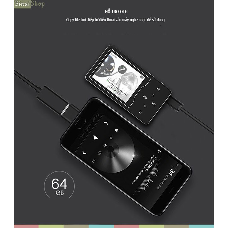 Máy nghe nhạc màn hình HD 2.4 inches Ruizu D08/ Ruizu H8