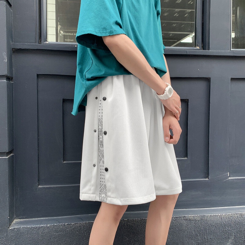 Quần short AOKANG thể thao chơi bóng rổ chất liệu cotton dáng rộng cài nút thời trang cho nam