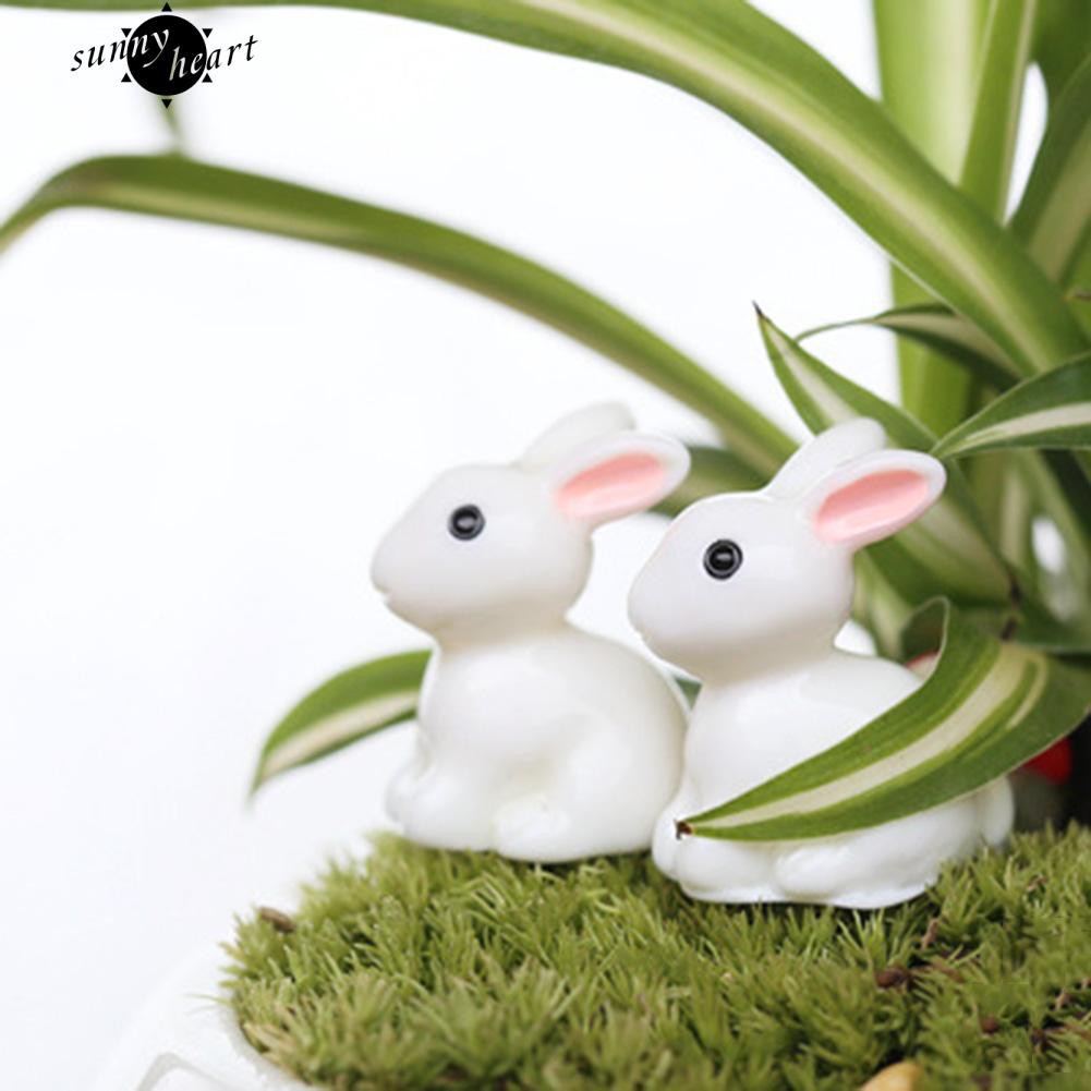 Set 10 mô hình thỏ bằng nhựa dùng để trang trí tiểu cảnh