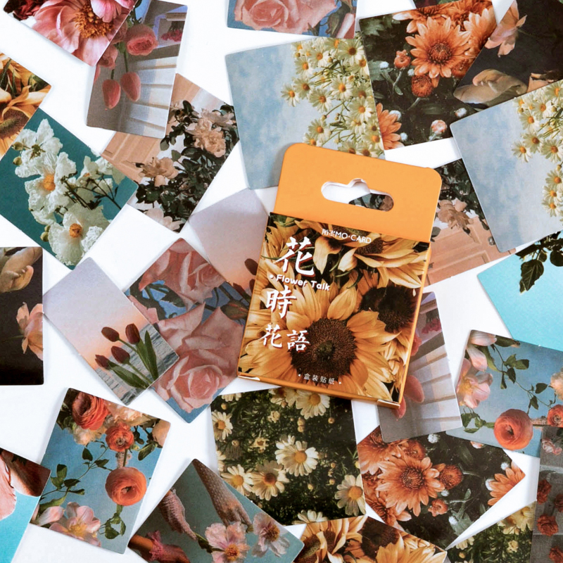 Set 46 miếng dán trang trí album sáng tạo chủ đề bông hoa