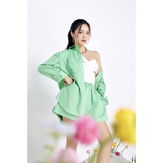 Body suit chéo dây có mút ngực màu trắng nữ lalla