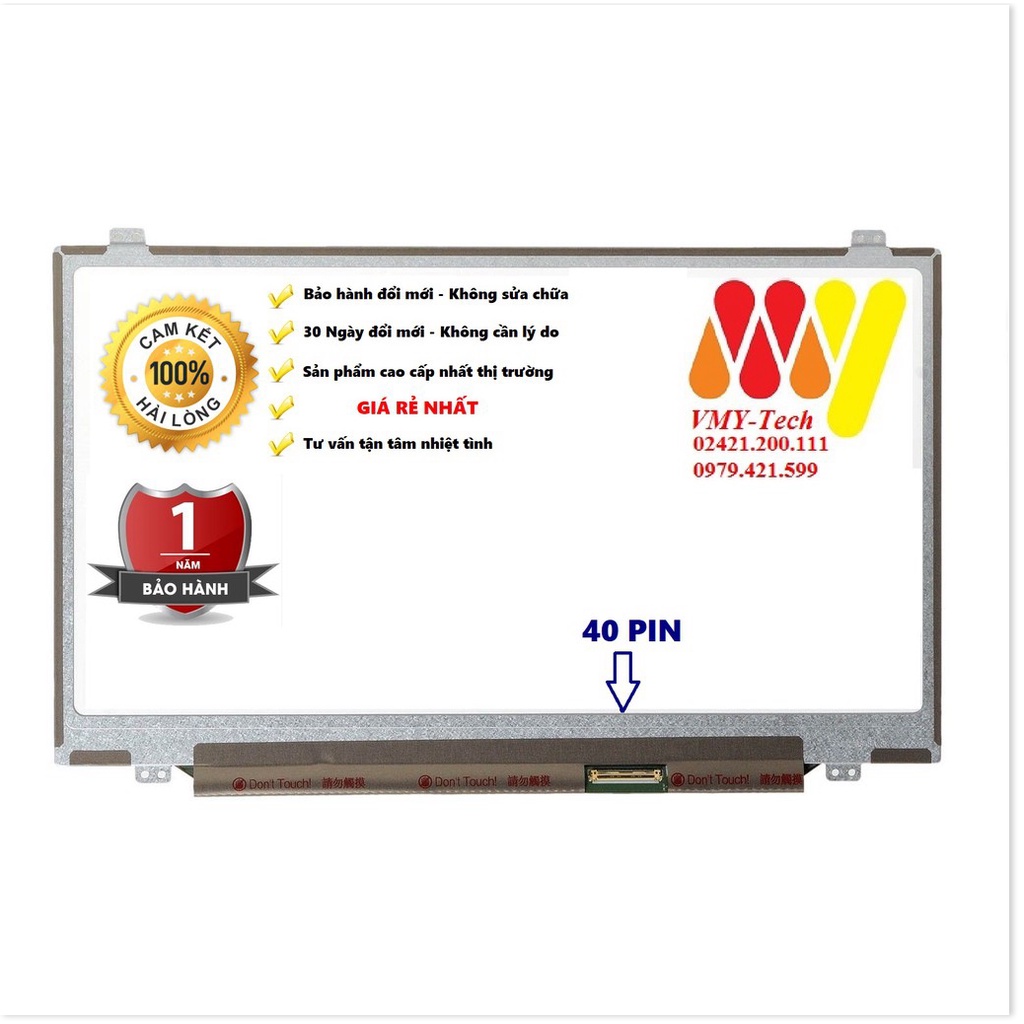 █ Màn Hình Laptop 14'' LED Mỏng - Slim 40 Pin ThayThế Cho Dell HP Lenovo Toshiba LG Asus █