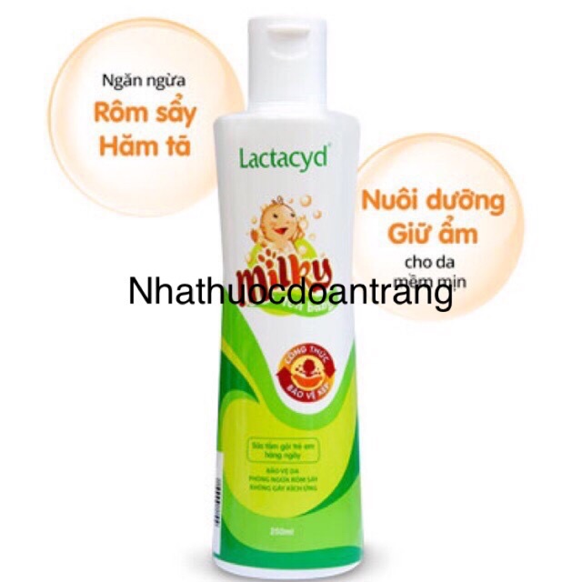 Sữa Tắm Gội ngăn ngua tôm sảy , hăm tả LACTACYD MILKY chai 250 ml