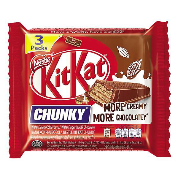 E - Socola Kitkat Chunky Hộp Giấy 38 Gói*3G