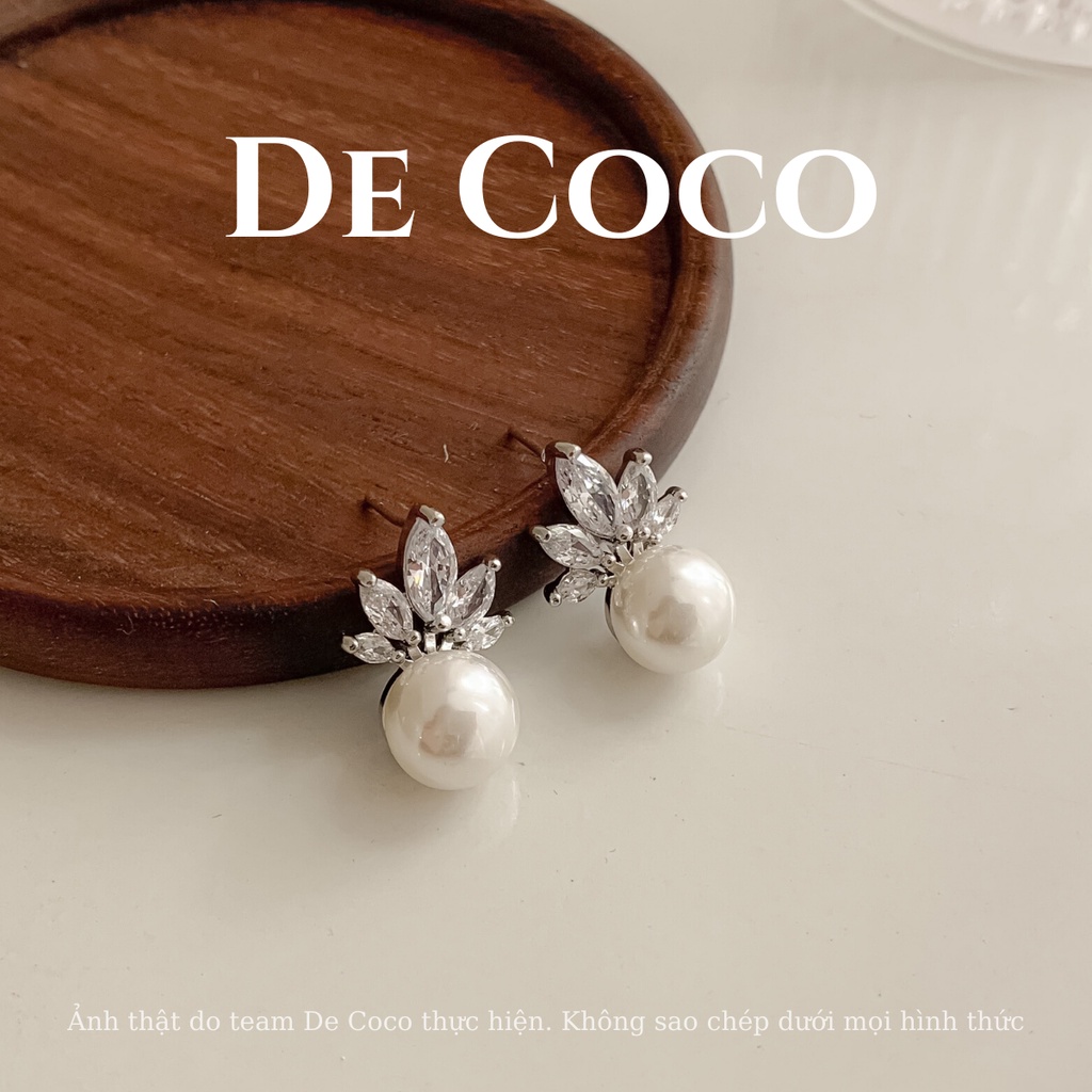 Bông tai nữ đính hạt trai Glare decoco.accessories