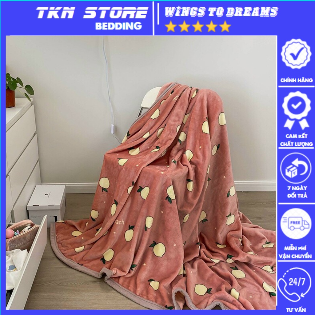 Chăn Tuyết Nhung Sữa Mỏng Đắp Điều Hoà, Mền Nỉ Siêu Mềm Mịn Kích Thước 2Mx2M3 Mẫu Mới 2022
