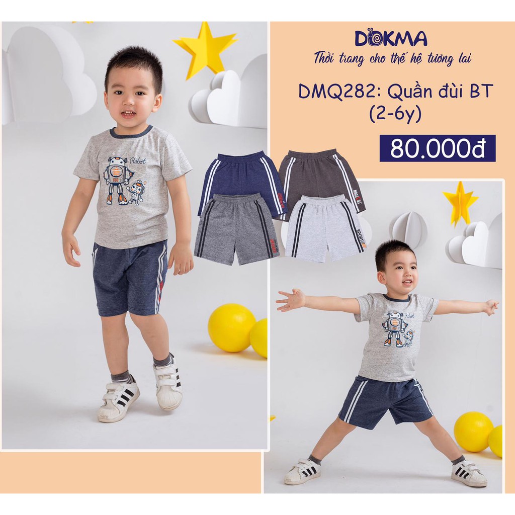 Quần Short cotton Dokma cho bé trai(2-6 tuổi) DMQ282