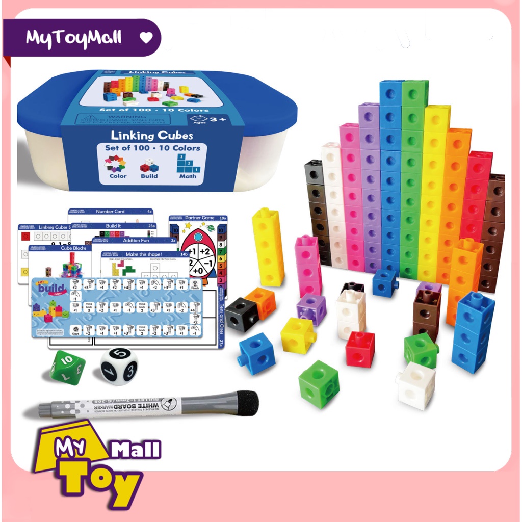 Snap Cube / Linking Cube Warmart Sản phẩm có thẻ bài vấn đề Viết và xóa Mathlink Cubes Đồ chơi toán 