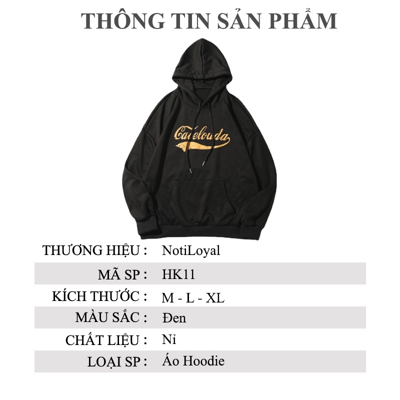 Áo Hoodie form rộng nam local brand unisex HK11 - Notiloyal