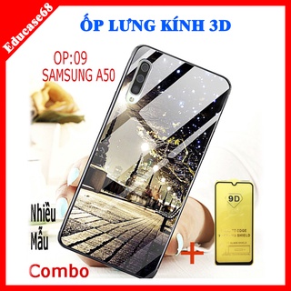 COMBO ốp lưng KÍNH 3D SAMSUNG A50 SANG TRỌNG, TRẺ TRUNG (TẶNG KÈM 1 kính cường lực full màn hình) Educase68