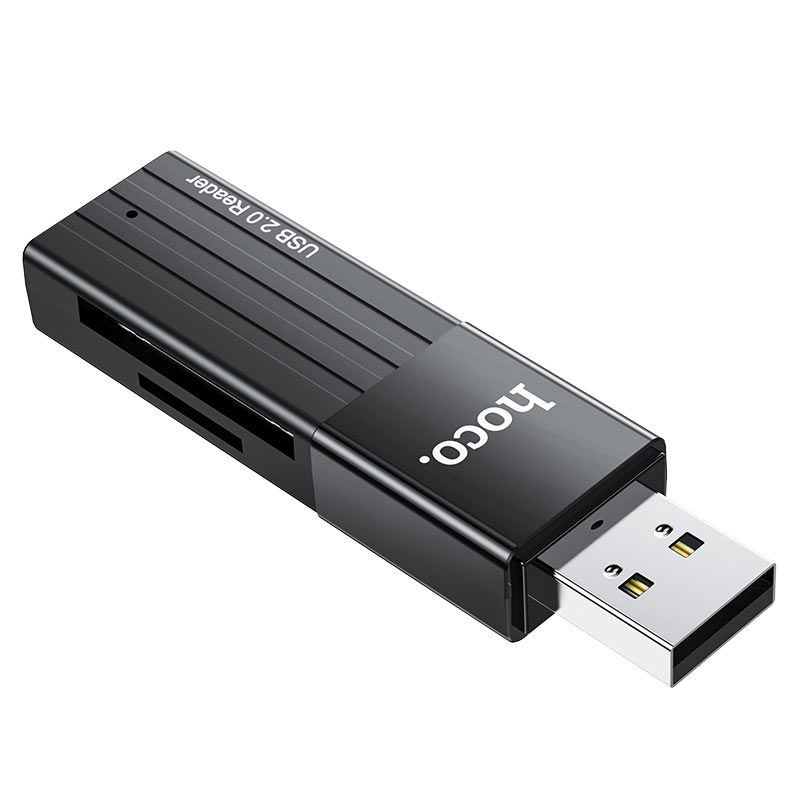 Đầu đọc thẻ nhớ SD, TF chân USB 2.0 / USB3.0  cao cấp hoco HB20 - Bảo hành chính hãng