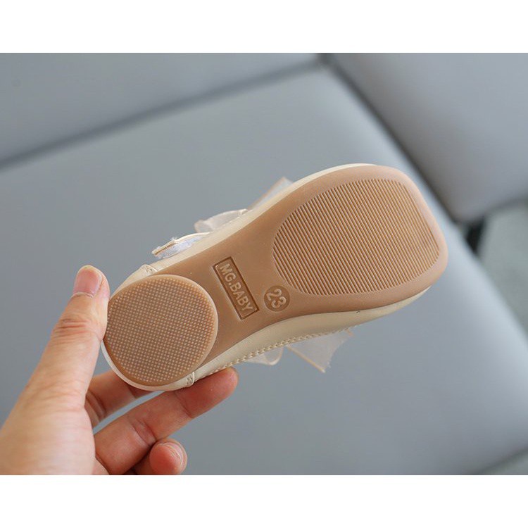 Giày Búp Bê Da Phối Ren Thoáng Khí Chống Va Chạm Phong Cách Hàn Quốc Cho Bé Gái 1-8 Tuổi