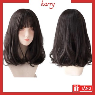 Tóc giả nữ đẹp[ HÀNG CAO CẤP] Tóc nguyên đầu xoăn đuôi ngắn lửng