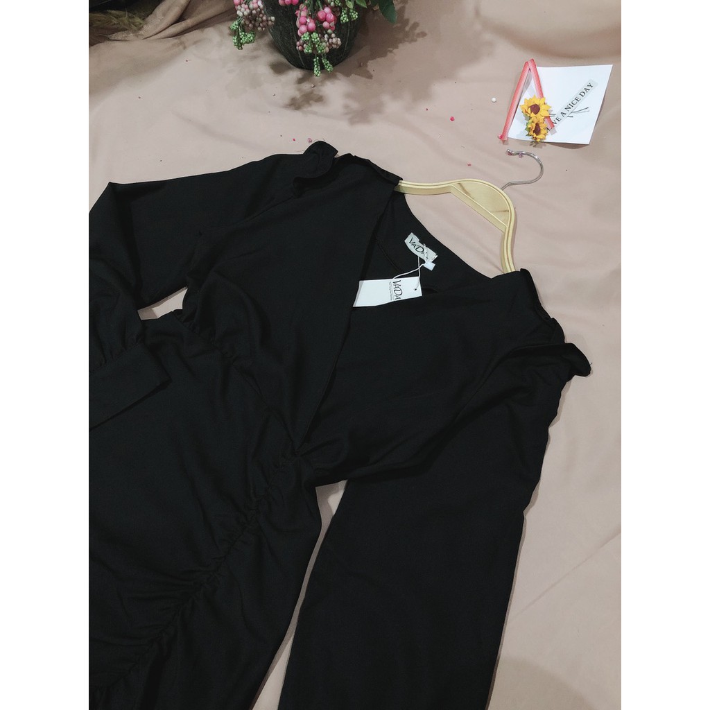 ĐẦM dự tiệc dáng suông đẹp cao cấp, phần vai và lai váy bèo nhúng xinh yêu, có 2 màu trắng đen giá rẻ - VD 012 | BigBuy360 - bigbuy360.vn