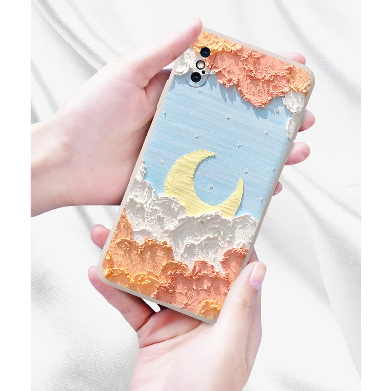 DMY iPhone X case soft silicone cloud and moon printed design shockproof cases covers for iPhone 7 8 plus XSmax 6 plus XR 11pro max SE 6s 12pro 13 pro max gift for friends and girls