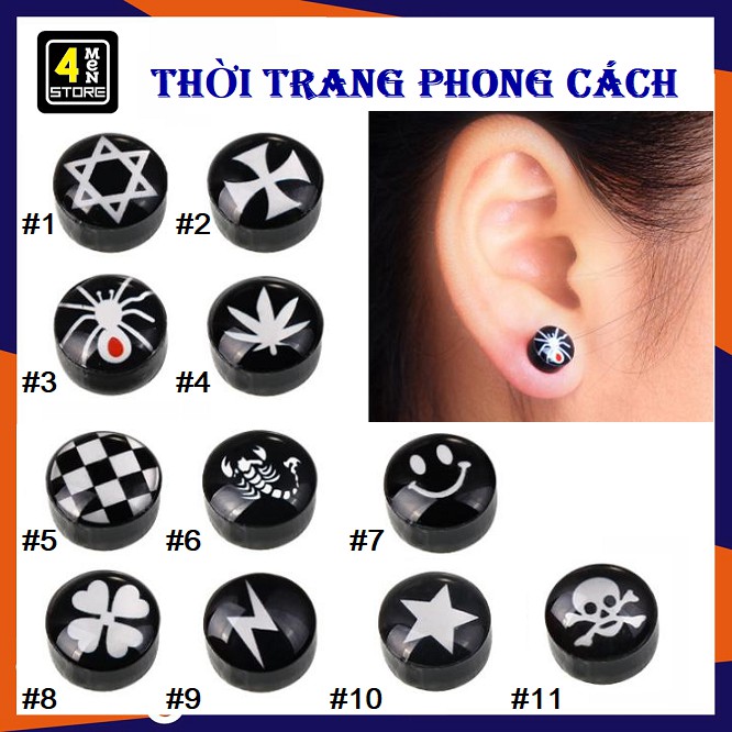 ⚡ Giá 1 Cặp ⚡ Khuyên Tai Nam Châm Thời Trang Hàn Quốc - Bông Tai Nam Châm Không Xỏ Lỗ - 11 Mẫu Mới