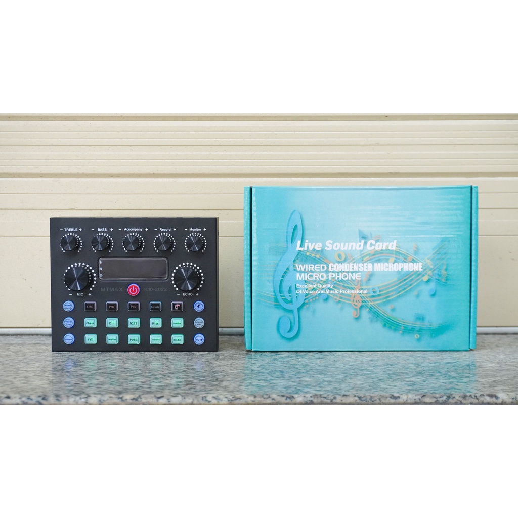 Combo thu âm karaoke livestream tiện lợi giá rẻ lắp đặt dễ dàng nhanh sound card k10 2022 micro BM 900 tặng tai nghe M1