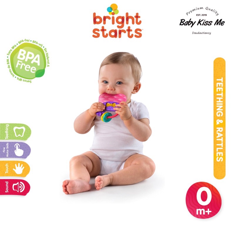 Gặm Nướu Đồ Chơi Kèm Lục Lạc Tập Cầm Nắm Chất Liệu An Toàn Cho Bé - Bright Starts