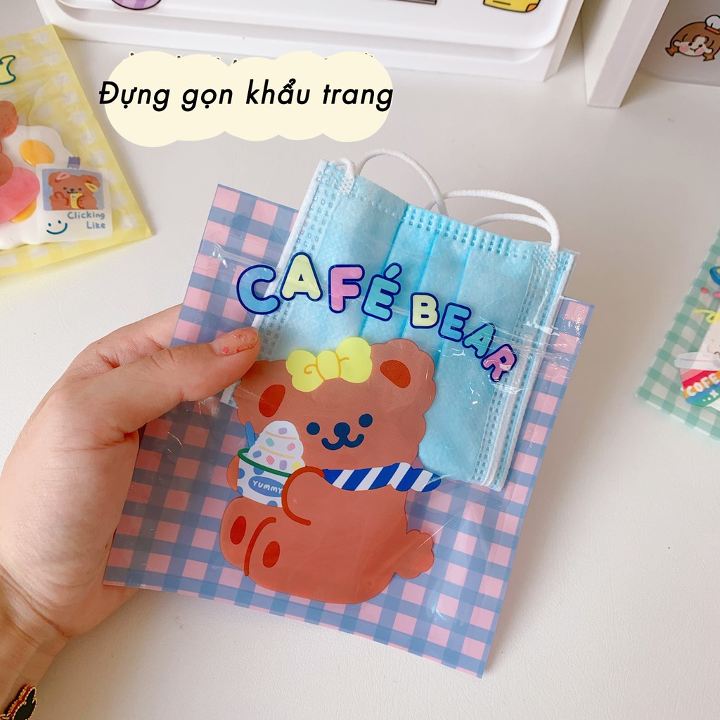 Túi Zip Bag Nhựa Đựng Đồ Đa Năng Cake Bear Tulip Butterfly Cute