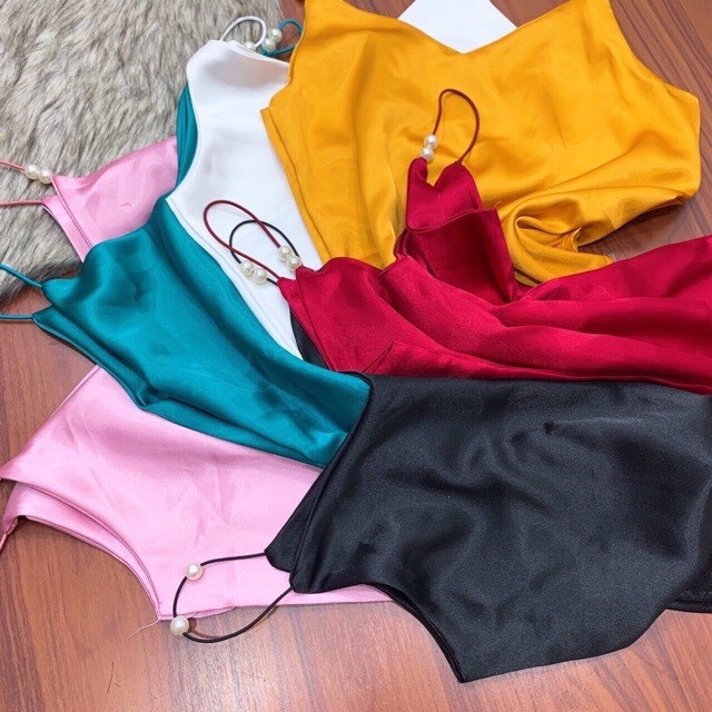 [Mã FAMAYWA giảm 10K đơn 50K] [CAO CẤP] áo 2 dây phi lụa cổ tim đính ngọc | BigBuy360 - bigbuy360.vn