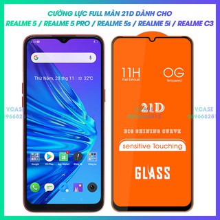Kính Cường Lực 21D Siêu Bền Dành Cho Realme 5 / Realme 5 Pro / Realme 5i / Raalme C3
