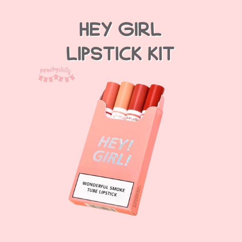 (Hàng Mới Về) Set 4 Son Môi Hey Girl Nhiều Màu Sắc Thời Trang