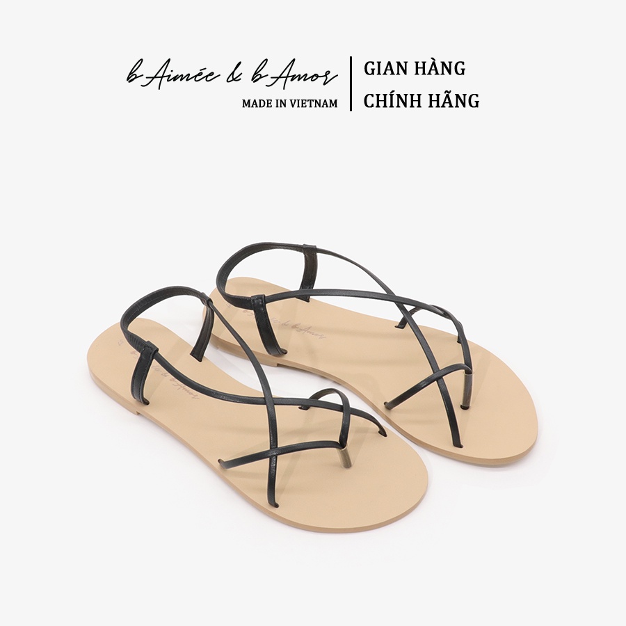 Dép sandal nữ xỏ ngón đi biển quai dây mảnh đế bệt đẹp thời trang cao cấp chính hãng bAimée & bAmor - MS1777