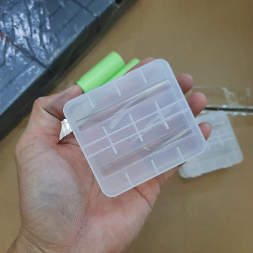 Hộp đựng 2 pin 26650 bằng nhựa PVC trong suốt