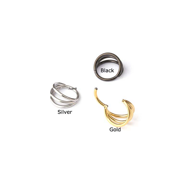 1 Khuyên Tai Tròn Bằng Thép Không Gỉ 16g