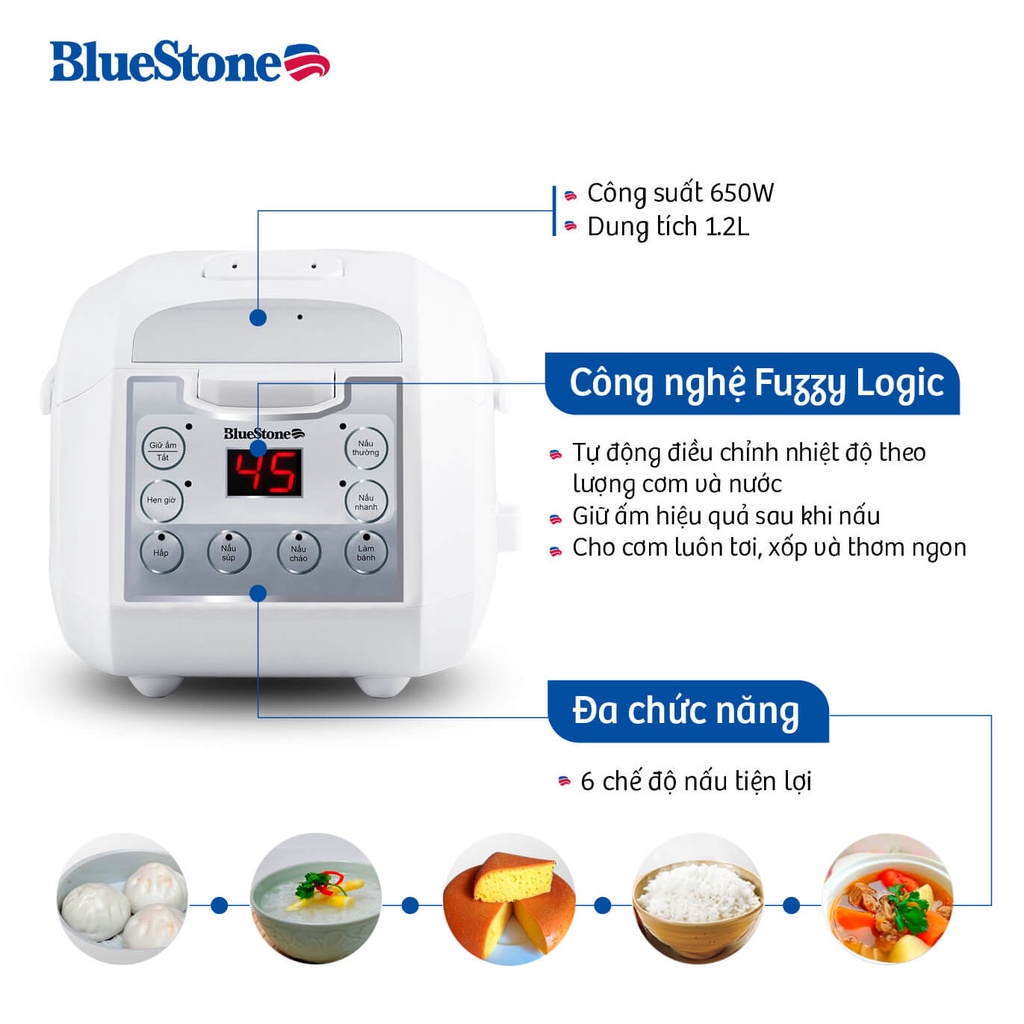 Nồi Cơm Điện Tử Bluestone RCB-5908 (1.2L)