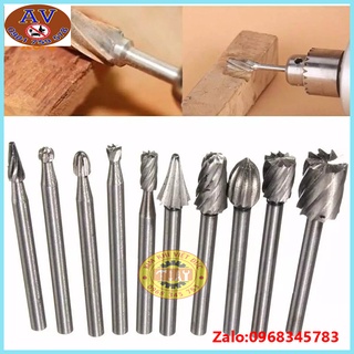 Bộ 10 mũi khắc, mài, làm lũa hss cao cấp