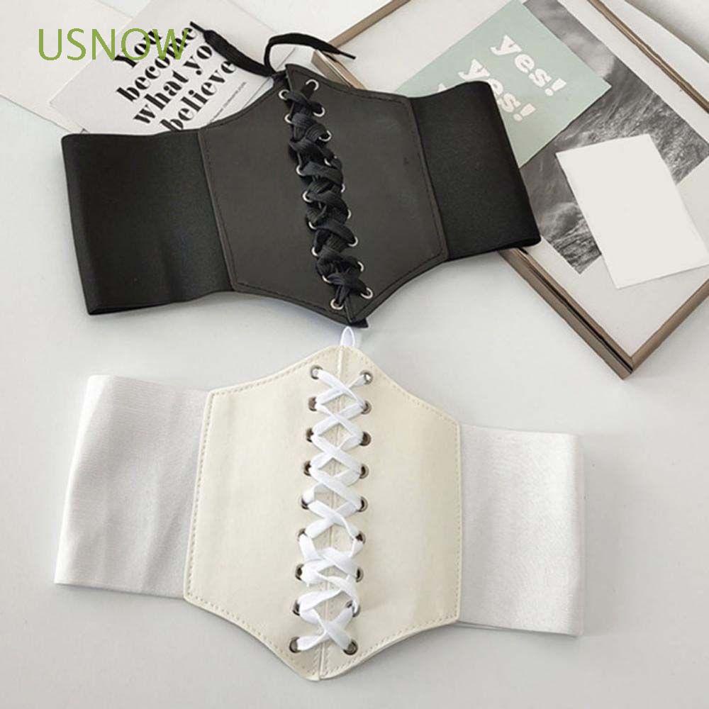 Thắt Lưng Bản Rộng Co Giãn Đơn Giản Đa Màu Đỏ Nâu/Trắng/Đen Tùy Chỉnh Cho Nữ