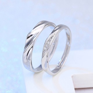 Nhẫn mạ bạc đơn giản cho cặp đôi