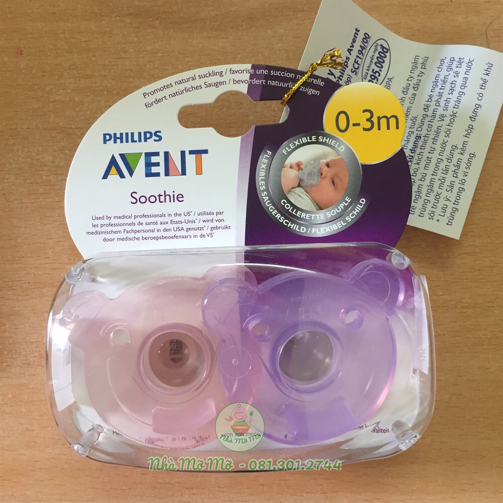 Ti giả Avent Soothie Silicone Gấu Cho Bé Chống Hô Ty ngậm - Nhà Mỡ