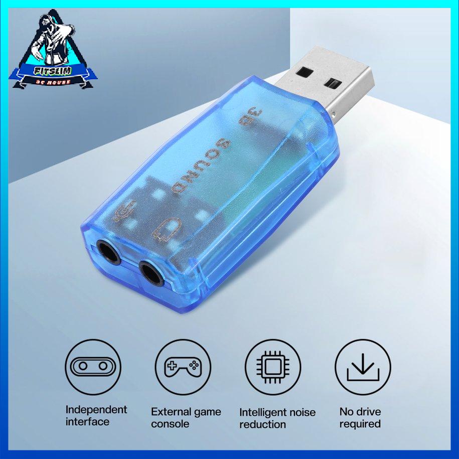 Card âm thanh 3D nhỏ gọn di động USB 1.1 Mic 7.1 Bộ điều hợp loa máy tính xách tay [8/17]