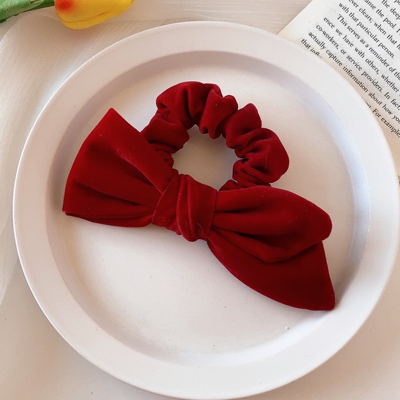Dây buộc tóc nơ vải nhung phong cách Hàn Quốc thời trang tinh tế dành cho nữ