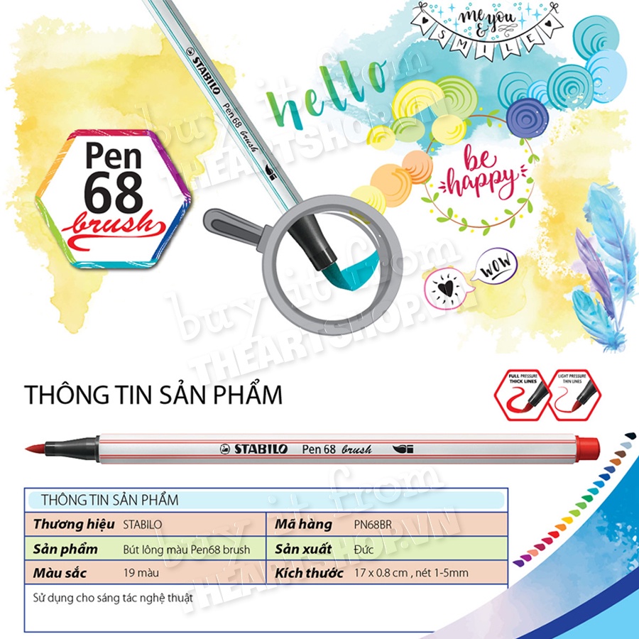 Bộ bút lông màu STABILO Pen 68 brush PN68BR