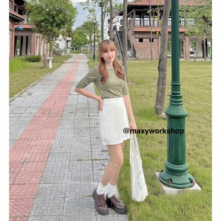 Áo thun tay lỡ ôm dáng Knitted Basic Tee Mossy Maxy Workshop