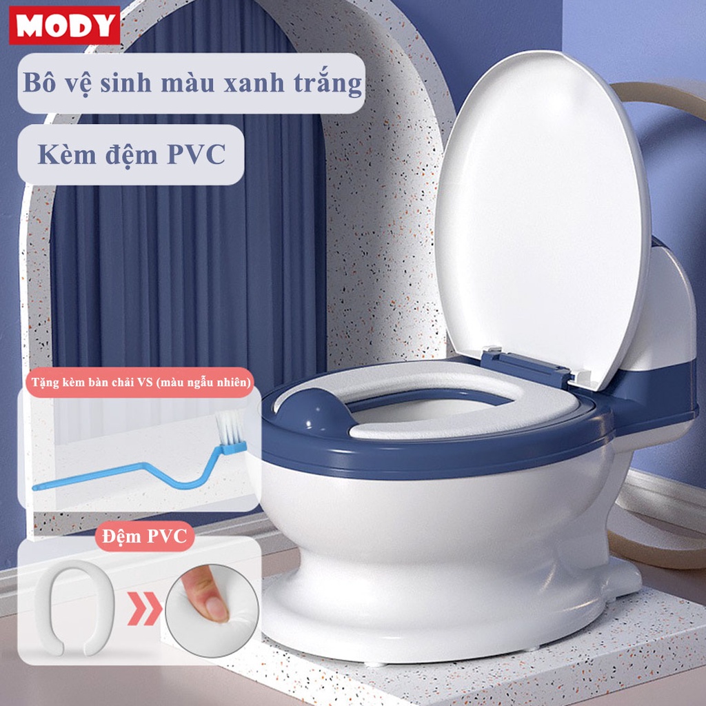 Bô đi vệ sinh cho bé mô phỏng hình bồn cầu bằng nhựa cao cấp Mody M342832