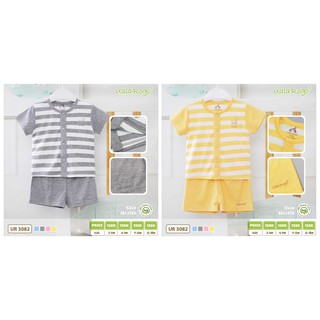 Bộ cộc tay cúc giữa petit kẻ ngang to Uala Rogo