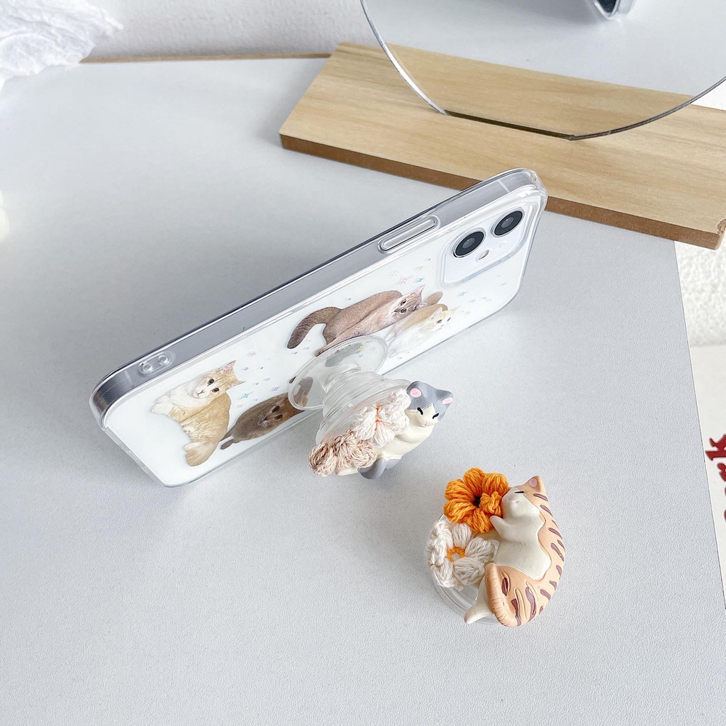 Dễ Thương Giá Đỡ Điện Thoại Để Bàn Hình Mèo Đáng Yêu