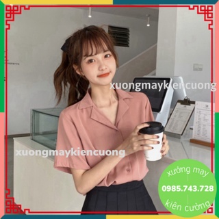 Áo Sơ Mi Tay Ngắn Cổ Bẻ Phong Cách freeship huongmitxu aosominuhot