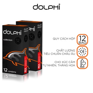 Bộ 2 bao cao su siêu mỏng tự nhiên dolphi collection