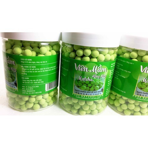 Viên Uống Mầm Đậu Nành Matcha Hồng Sâm Hỗ Trợ Vòng 1, Đẹp Da Tráng Sáng