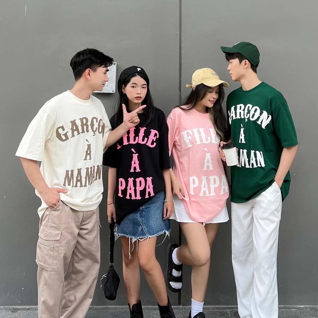 Áo thun Fille A Papa cao cấp Unisex form rộng