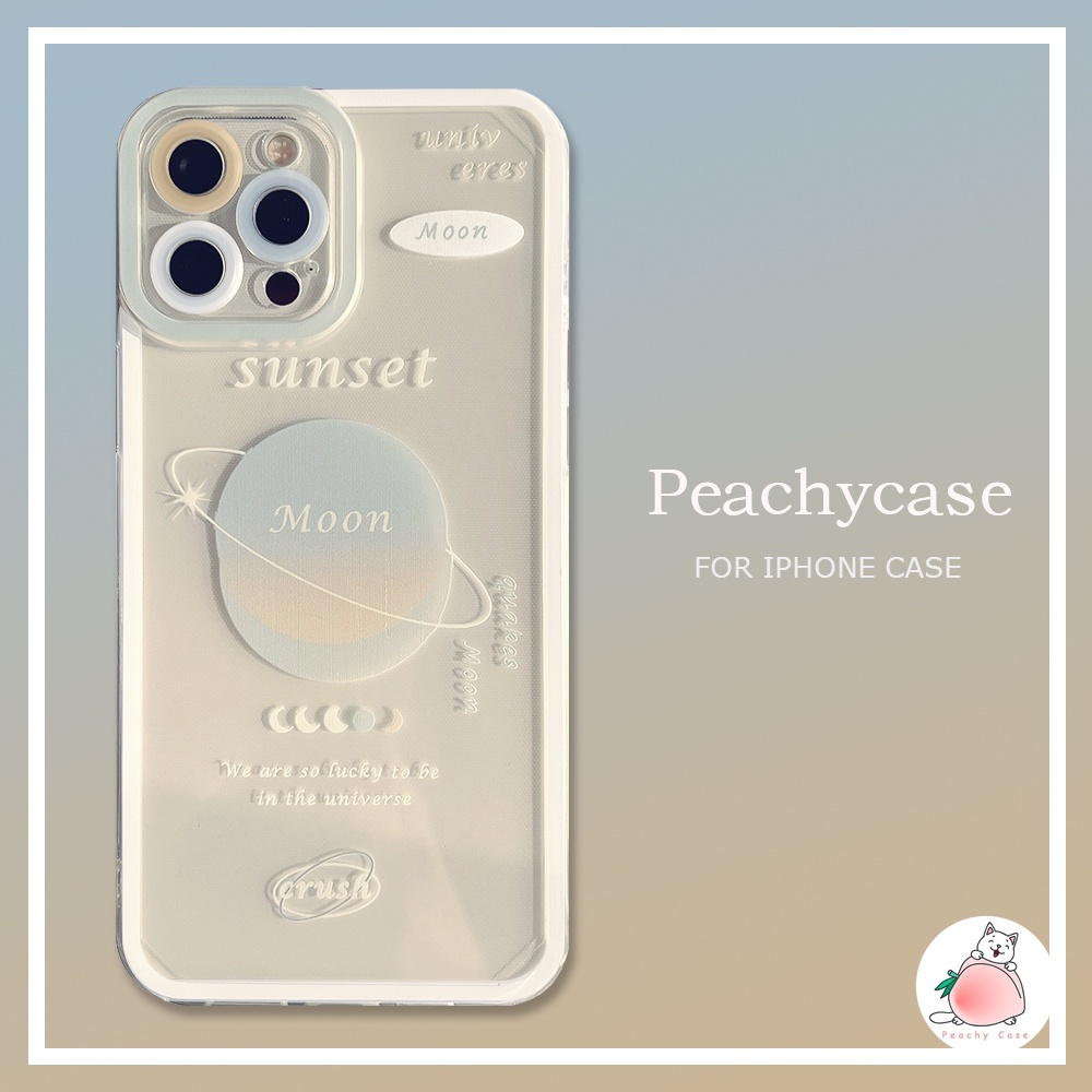Ốp điện thoại TPU mềm họa tiết hoàng hôn trên mặt trăng thời trang cho iPhone 13 11 12 Pro Max X Xs Max Xr 7 8 Plus