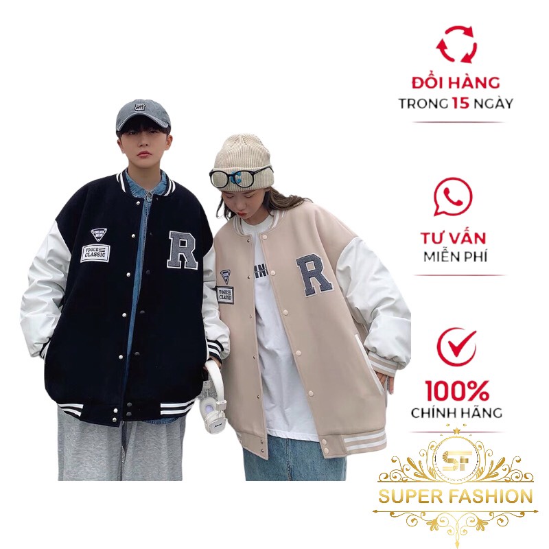 Áo Khoác Bomber Nam Nữ, Vải Dạ Dày 2 Lớp Phối Tay Kaki Cực Hot Teen[SUPER FASHION]