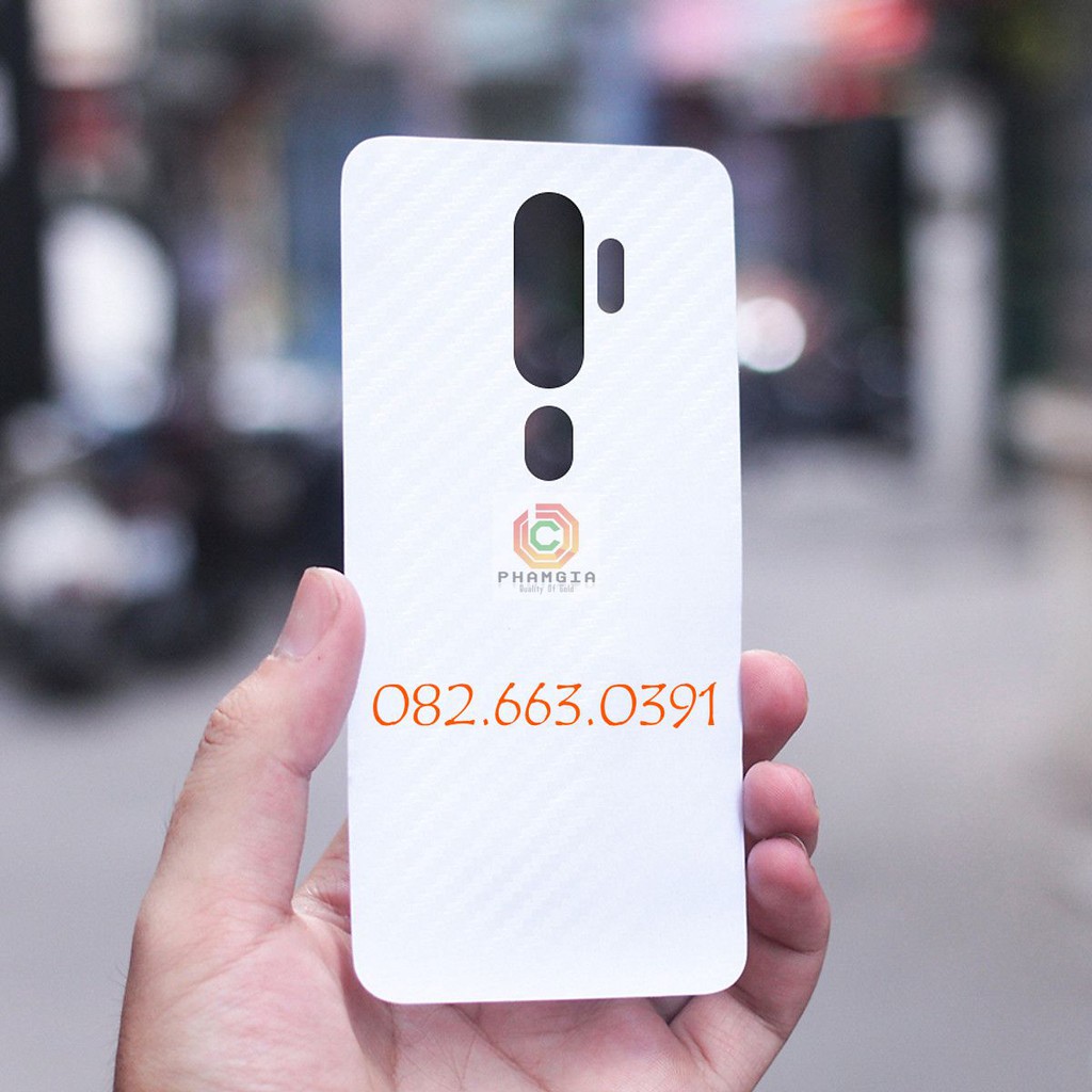 Miếng dán mặt lưng skin carbon 3D trong suốt oppp a9 2020 a5 2020