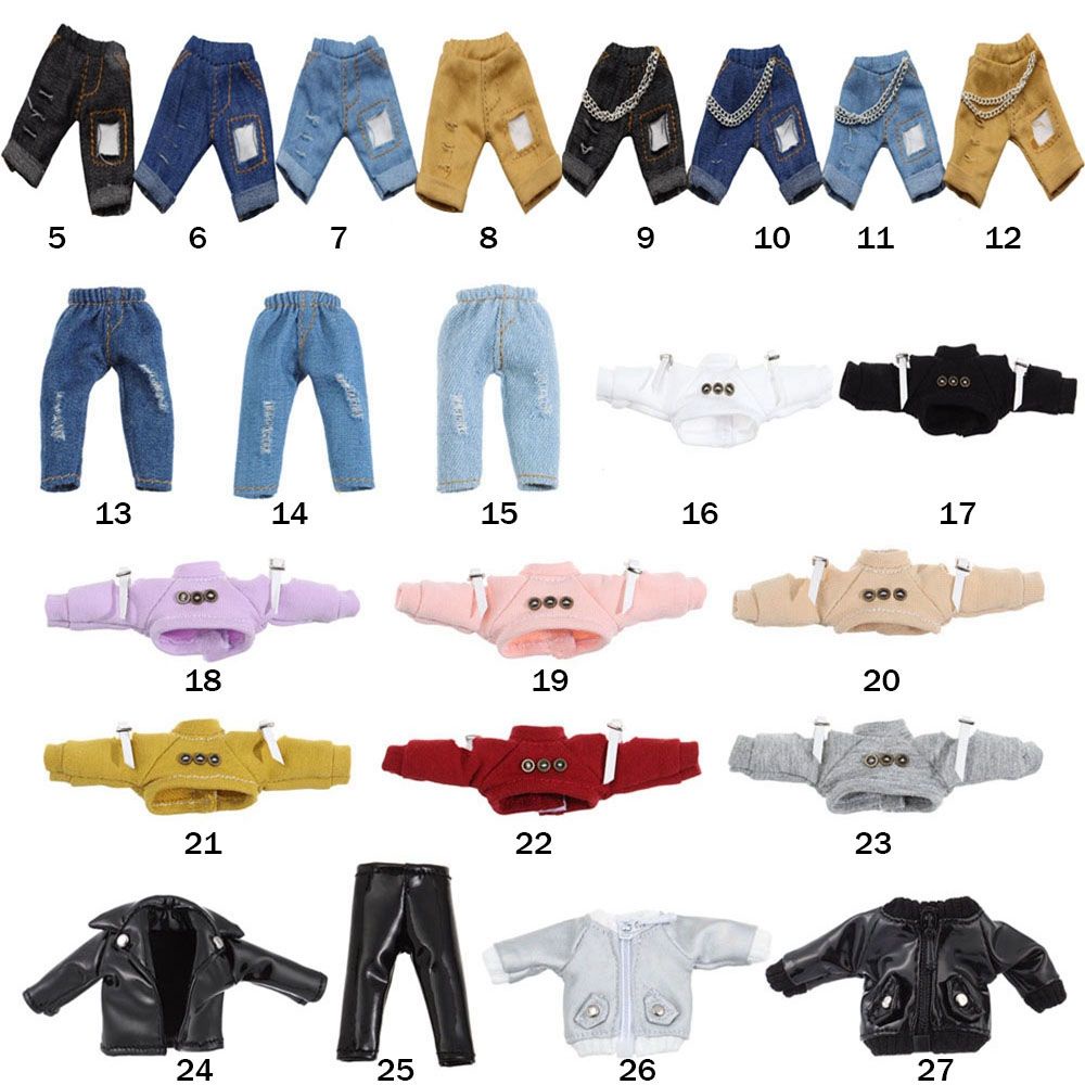 Áo khoác da PU có mũ trùm đầu cho búp bê tỉ lệ 1/12 27 mẫu