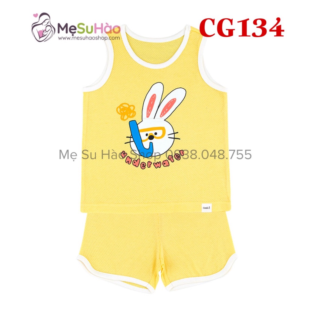 Bộ sát nách mẫu Thỏ Vàng Lặn rất xinh hãng Cordi_i , cotton 100%, mã CG134